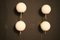 Mid-Century Modern Italian Brass and White Glass Sconces, Set of 2 1