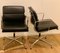 EA 207 Armchairs in Black Leather by Charles & Ray Eames for Vitra, Set of 2 1