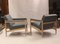 Scandinavian Armchairs in Blue Fabric & Beech, Set of 2 12