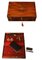 Schreibblock aus Messing mit rotem Samt, 19. Jh., Tintenfass, Schreibblock & Stift aus Glas 3