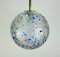 Mid-Century Blue Glass Brass Hanging Lamp by Doria Leuchten 9