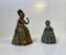 Antique 19th Century Victorian Brass Bells in Shape of Ladies, Set of 2 2