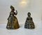 Antique 19th Century Victorian Brass Bells in Shape of Ladies, Set of 2 1