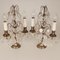 French Silver and Clear Crystal 2-Light Table Lamps with Pendant Ornaments, Set of 2 7