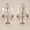 Französische 2-Leuchten Tischlampen aus Silber & Kristallglas mit Anhänger-Ornamenten, 2er Set 1