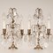French Silver and Clear Crystal 2-Light Table Lamps with Pendant Ornaments, Set of 2 5