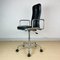 Mid-Century Chrome and Black Leather Supporto High-Back Office Armchair by Frederick Scott for ICF Milano, 1980s, Image 5