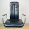 Mid-Century Chrome and Black Leather Supporto High-Back Office Armchair by Frederick Scott for ICF Milano, 1980s, Image 3