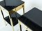 French Brass and Black Lacquer 2-Tier Nightstands 1960s, Set of 2 8