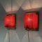 Lampade da parete in rame con paralume rosso di Aqua Signal, anni '80, set di 2, Immagine 2
