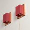 Copper Wall Lamps with Red Hood by Aqua Signal, 1980s, Set of 2, Image 5
