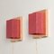 Copper Wall Lamps with Red Hood by Aqua Signal, 1980s, Set of 2, Image 1
