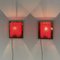 Lampade da parete in rame con paralume rosso di Aqua Signal, anni '80, set di 2, Immagine 4