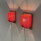 Lampade da parete in rame con paralume rosso di Aqua Signal, anni '80, set di 2, Immagine 8