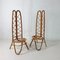 Italian Bamboo Highbacked Easy Chairs, 1950s, Set of 2 2