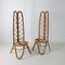 Italian Bamboo Highbacked Easy Chairs, 1950s, Set of 2 3