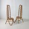 Italian Bamboo Highbacked Easy Chairs, 1950s, Set of 2 5