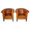 Club chair Chesterfield vintage in pelle color cognac, Paesi Bassi, set di 2, Immagine 1