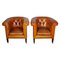 Vintage Dutch Chesterfield Cognac Leather Club Chairs, Set of 2 1