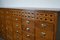 Dutch Industrial Oak Apothecary Cabinet or Bank of Drawers, 1940s 15