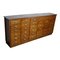 Dutch Industrial Oak Apothecary Cabinet or Bank of Drawers, 1940s, Image 1