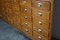 Dutch Industrial Oak Apothecary Cabinet or Bank of Drawers, 1940s 6