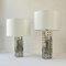 Square Stainless Steel Table Lamps by Laurel Company, Set of 2 14
