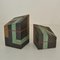 Sculptural Studio Pottery Boxes in Sage Green and Black, Set of 2 5