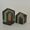 Sculptural Studio Pottery Boxes in Sage Green and Black, Set of 2 2