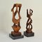 Hand Carved Biomorphic Wooden Sculptures, Set of 2 3