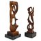 Hand Carved Biomorphic Wooden Sculptures, Set of 2 1