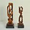 Hand Carved Biomorphic Wooden Sculptures, Set of 2 2