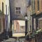 F. Jorwitz, Escena de una calle de Bruselas, siglo XX, pintura al óleo, enmarcado, Imagen 2