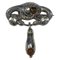 Art Nouveau Silver Brooch with Amber by Peter Christian Jensen 1