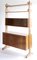 Walnut Bookcase Cabinet with Sliding Desk, Italy, 1950s 2