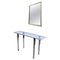 Glass, Brass & Chrome Console Table and Mirror, Italy, 1970s, Set of 2, Image 1