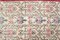 Vintage Turkish Floral Handmade Beige and Red Bordered Wool Oushak Carpet 4