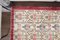 Vintage Turkish Floral Handmade Beige and Red Bordered Wool Oushak Carpet 5