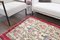 Vintage Turkish Floral Handmade Beige and Red Bordered Wool Oushak Carpet 7