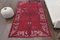 Vintage Turkish Oushak Intense Pink Handmade Wool Rug 3