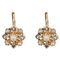 Französische Ohrringe aus 18 Karat Gold mit Hebelverschluss aus natürlichen Perlen, 20. Jh 1
