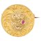 Belle Epoque Französische Rubin Diamant Florale Brosche aus 18 Karat Gelbgold 1