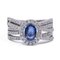 18k White Gold Ring with Sapphire and Diamonds 1
