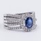 18k White Gold Ring with Sapphire and Diamonds, Image 3