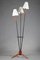 Floor Lamp with 3 Arms Joined by a Teak Shelf, Image 2