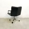 Mid-Century Modern Italian Steel and Black Leather Office Armchairs, 1970s 7