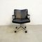 Mid-Century Modern Italian Steel and Black Leather Office Armchairs, 1970s 6