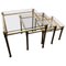 Mid-Century Italian Modern Brass and Glass Nesting Tables, 1960, Set of 3 1