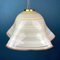 Mid-Century Beige Swirl Murano Glass Pendant Lamp by Fazzoletto De Majo, Italy, 1970s 4