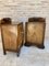 Art Deco Walnut Slab Side Cabinets or Nightstands with Carved Base, 1930s, Set of 2 12
